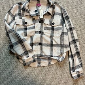 Francesca’s boutique cropped flannel button down